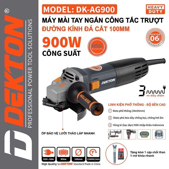  Máy mài dekton DK-AG900 công tắc trượt 