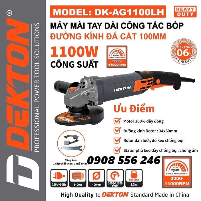  Máy Mài cầm tay Dekton DK-AG1100LH 