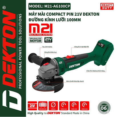  máy mài góc pin dekton M21-AG100CP ( Chưa có pin và sạc) 