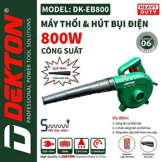  Máy thổi bụi và hút bụi Dekton DK-EB800 