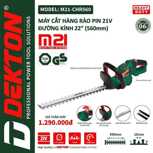  Máy cắt tỉa hàng rào chân pin M21 model M21-CHR560 ( chưa pin và sạc) 