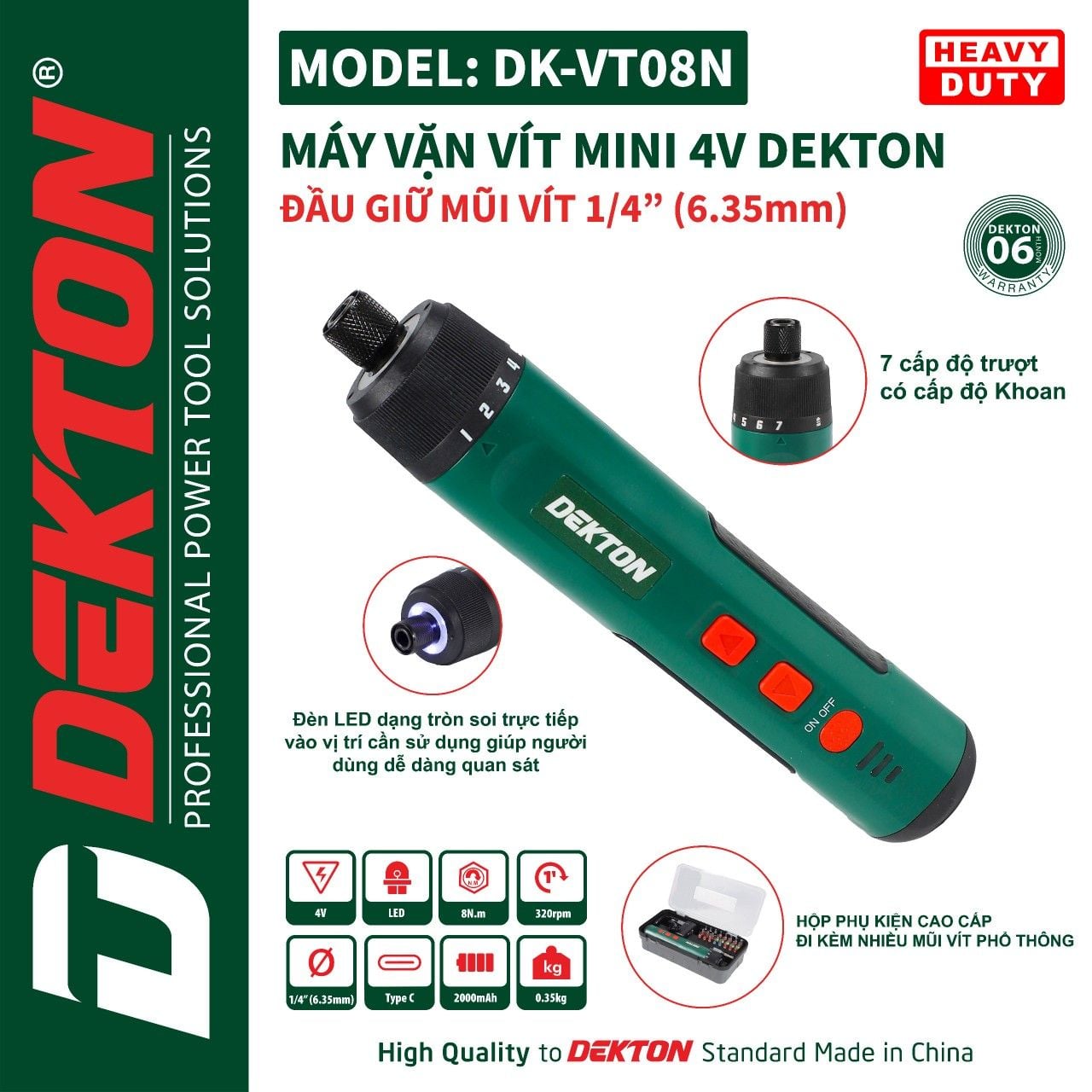  Máy vặn vít trượt mini Dekton DK-VT08N 