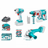  TOSLI2301510 Bộ combo 3 máy khoan động lực, máy mài góc và máy siết  vít dùng pin 20V Total 