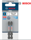  Bộ 2 mũi  Vặn Vít Pake PH2x55mm Bosch 2608522520 