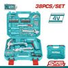  THKTHP10386 Bộ 38 món bao gồm máy siết vít TSDLI0404
dùng pin 4V Total 