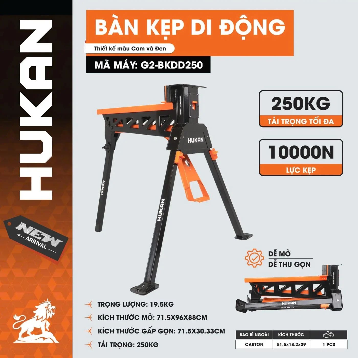  Bàn kẹp di động G2-BKDD250 HUKAN 