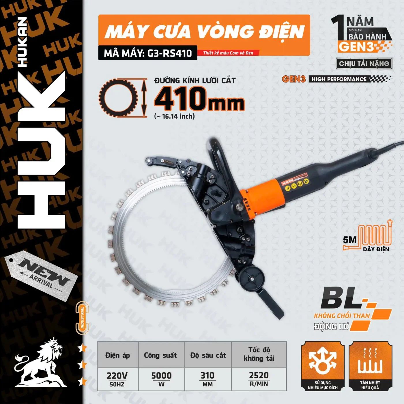 Máy cưa vòng điện G3-RS410 HUKAN 