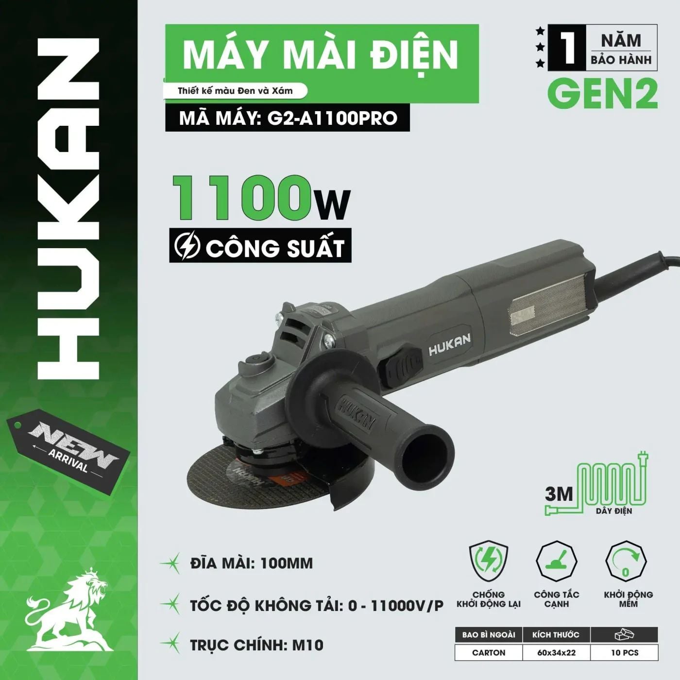  Máy mài điện (GEN 2) G2-A1100PRO HUKAN 