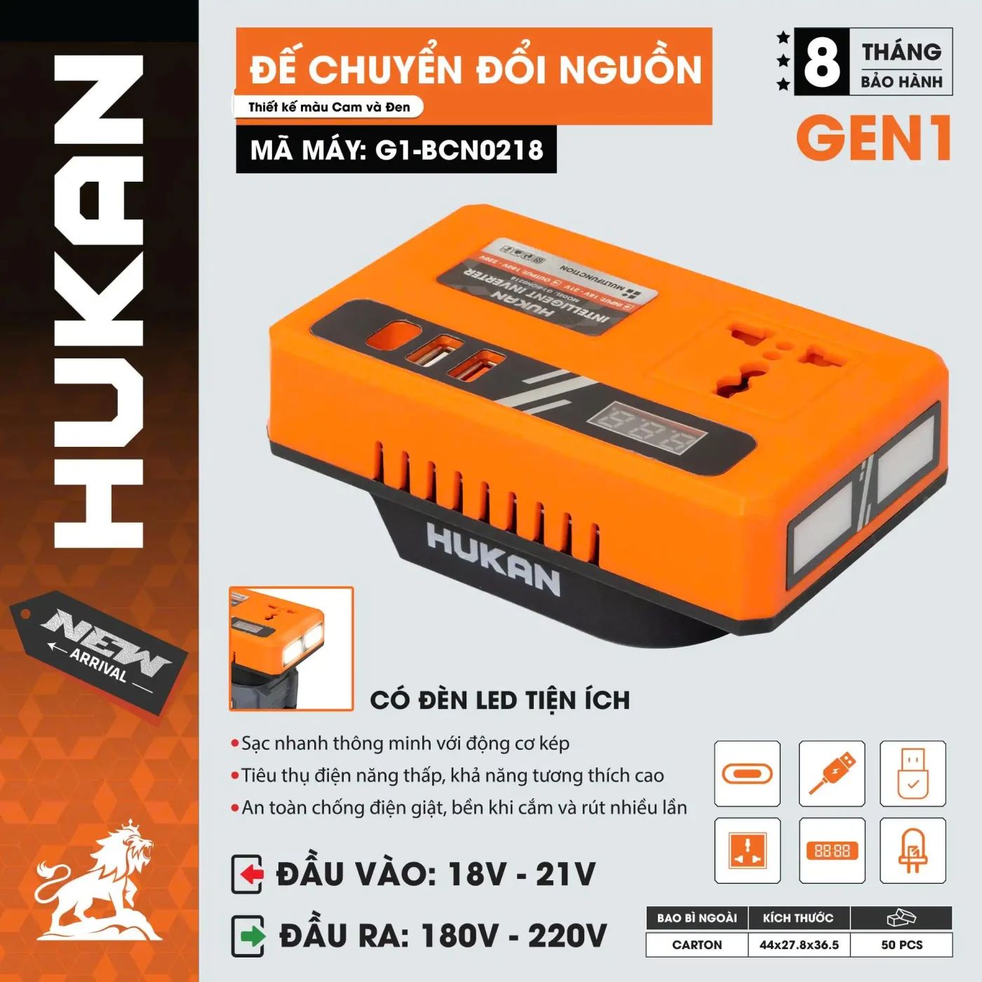  Đế chuyển đổi nguồn (GEN 1) G1-BCN0218 HUKAN 