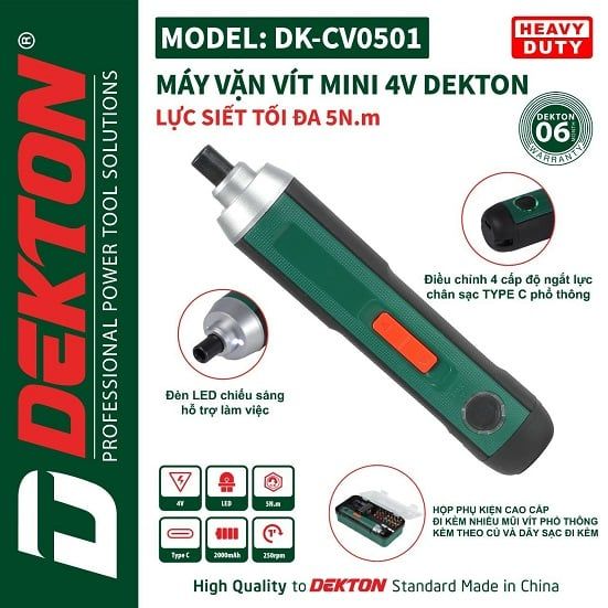  Máy vặn vít mini Dekton DK-cv0501 