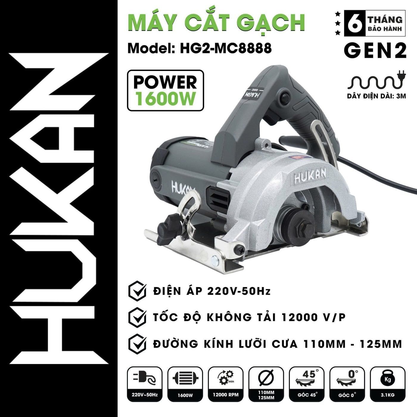  Máy cắt gạch Hukan HG2-MC8888 HUKAN 