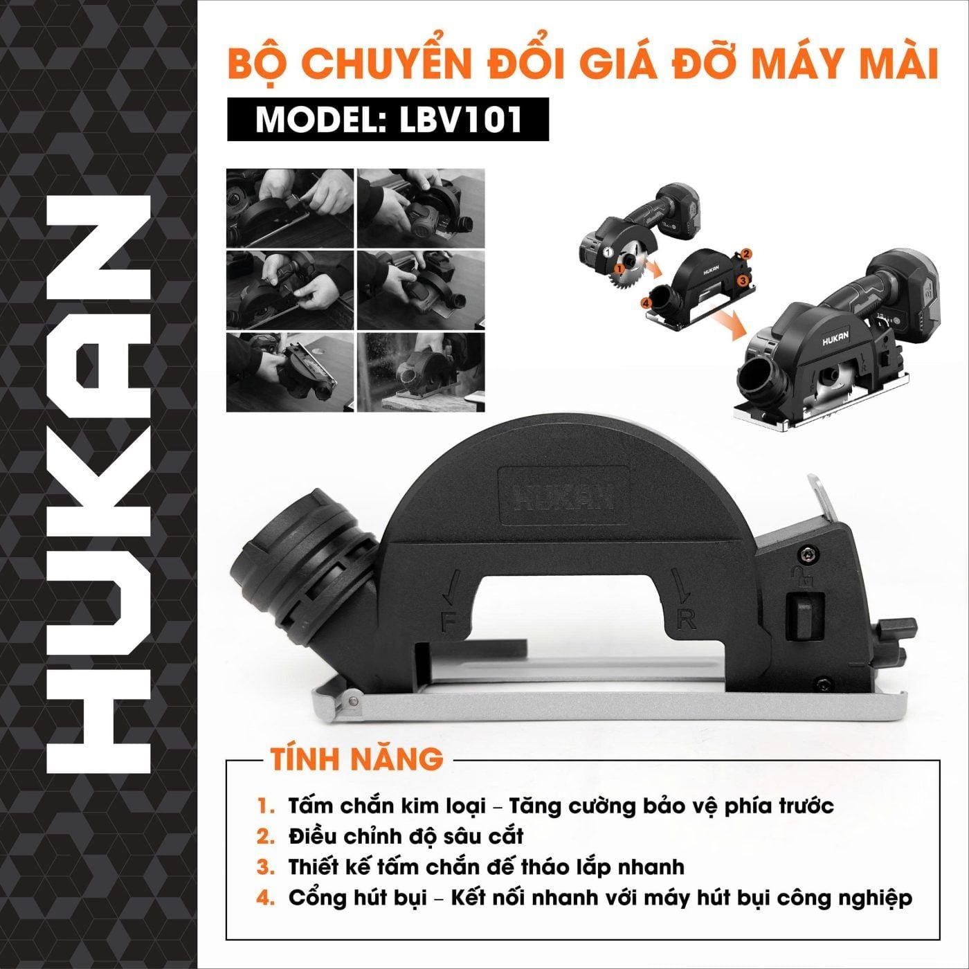  Bộ Chuyển Đổi Giá Đỡ Máy Mài LBV101 HUKAN 