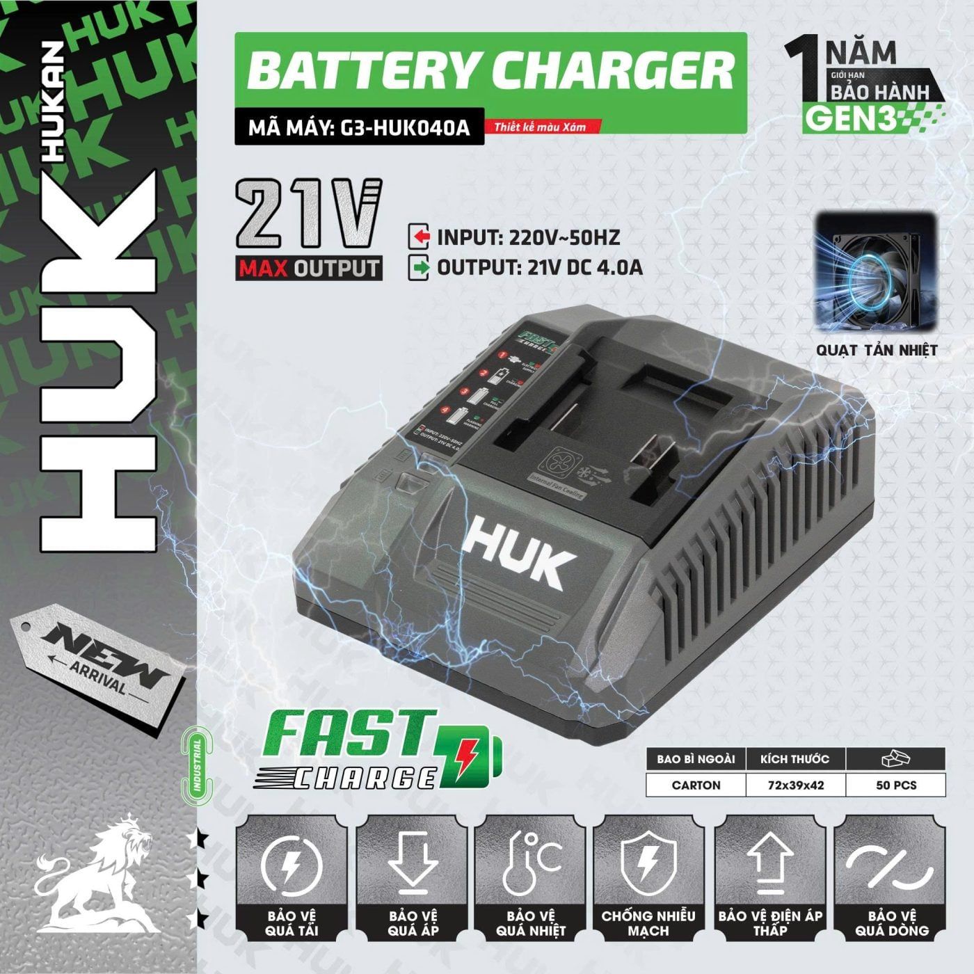  Sạc pin nhanh (GEN 3) G3-HUK040A HUKAN 