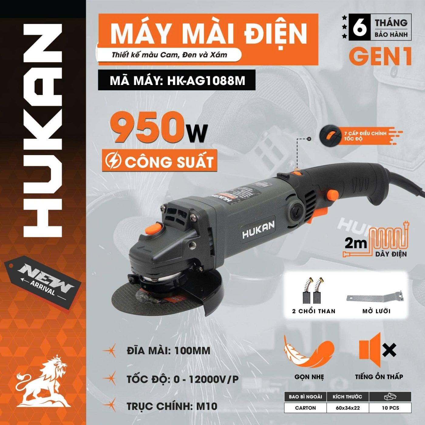  Máy mài công tắc bụng HK-AG1088M HUKAN 