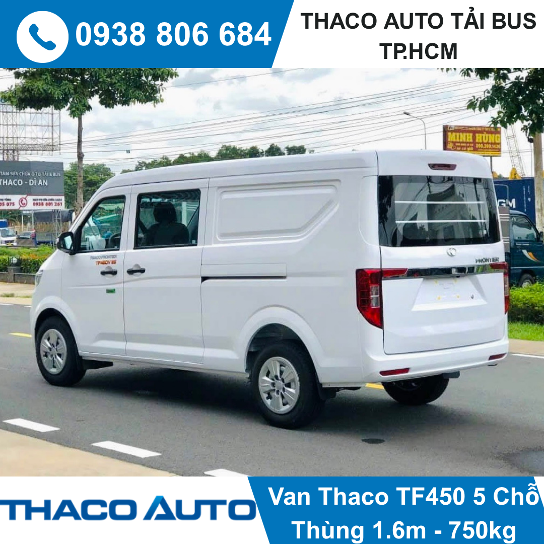  XE TẢI VAN THACO 5 CHỖ | TF450V 5S | 750 KG | THÙNG 1,6M 