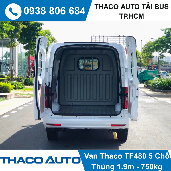  XE TẢI VAN THACO 5 CHỖ | TF480V 5S | 750 KG | THÙNG 1,9M 