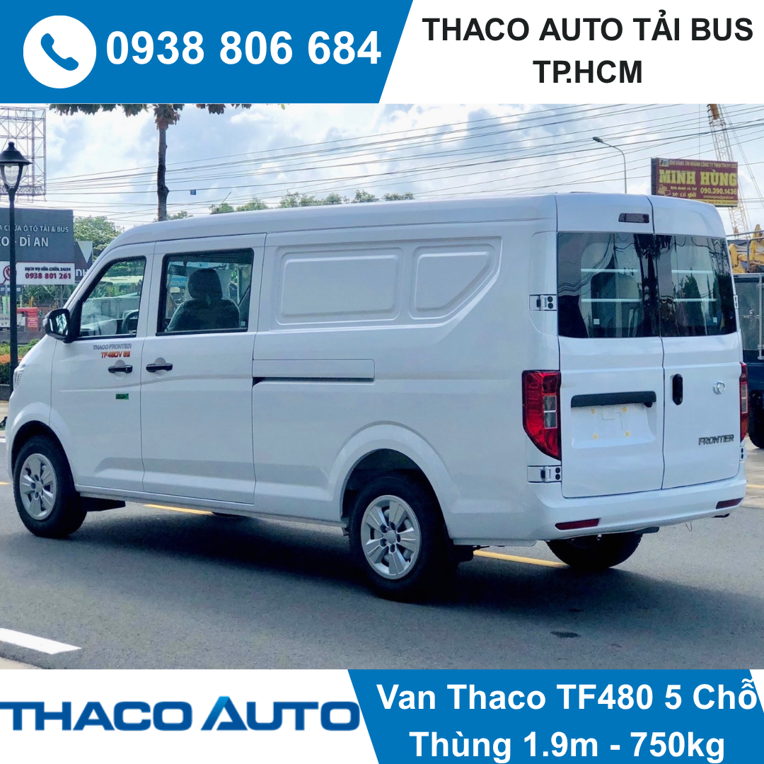  XE TẢI VAN THACO 5 CHỖ | TF480V 5S | 750 KG | THÙNG 1,9M 