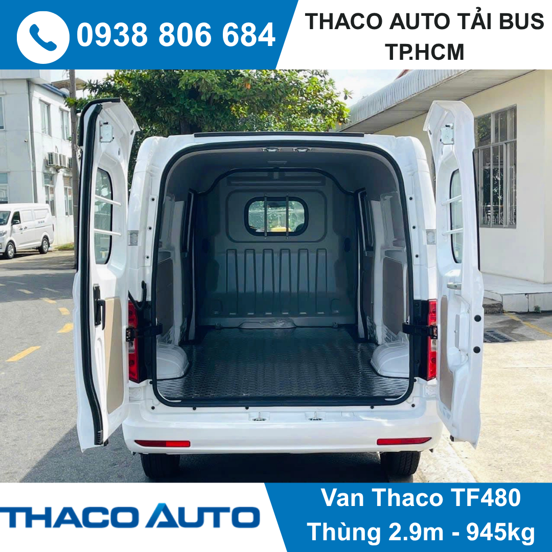  XE TẢI VAN THACO 2 CHỖ | TF480V 2S | 945 KG | THÙNG DÀI 2,9 M 