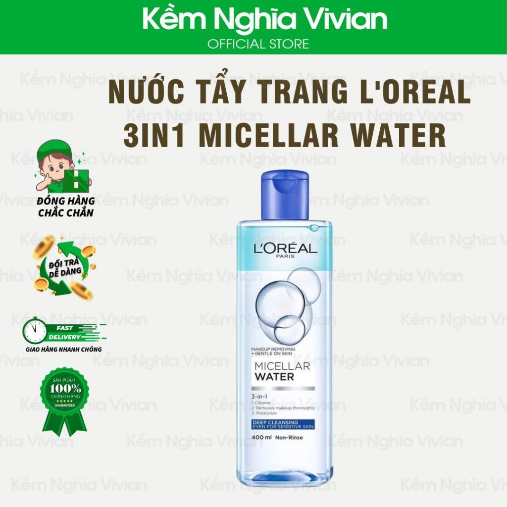  Nước tẩy trang sạch sâu Loreal 3in1 400ml 