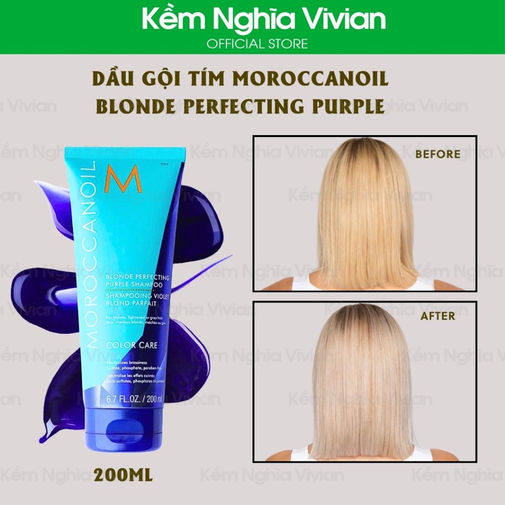  Dầu gội tím khử vàng Moroccanoil Blonde Perfecting Purple 200ml (MP9466) 