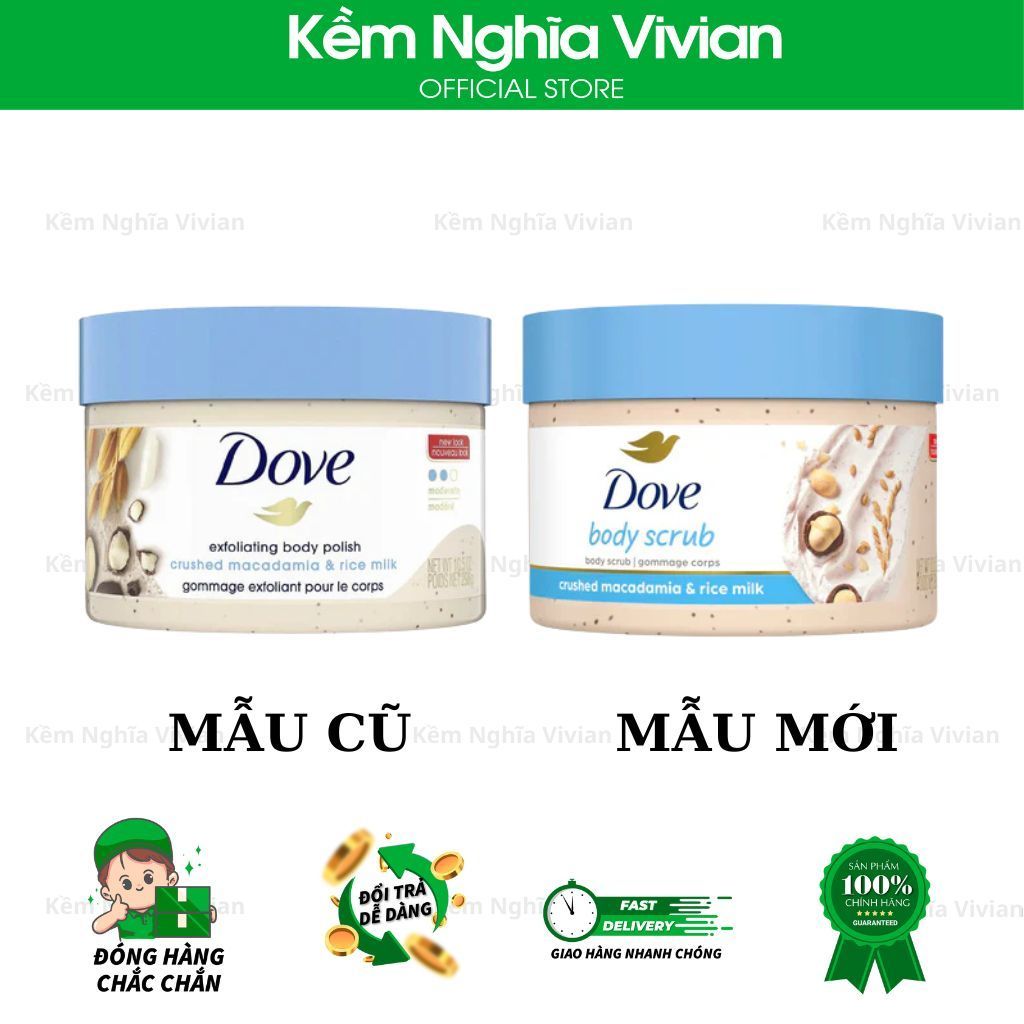  Tẩy Tế Bào Chết Body Dove - Maca & Sữa Gạo 298g 