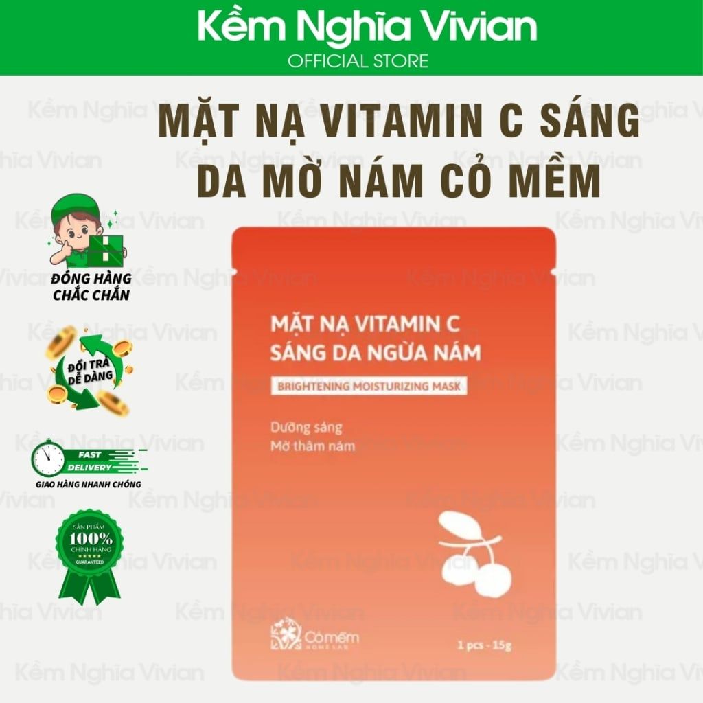  Mặt nạ Vitamin C sáng da mờ nám Cỏ Mềm (MP9582) 