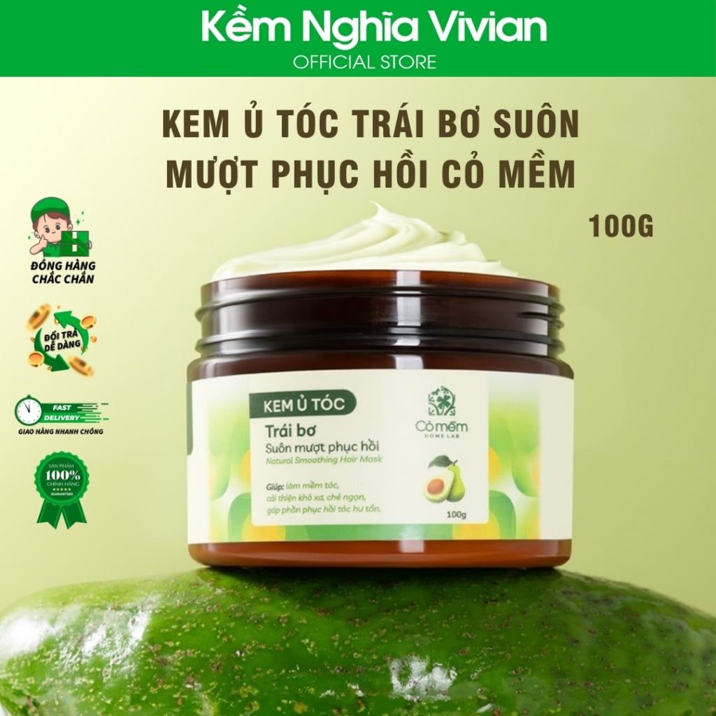  Kem ủ tóc Trái bơ suôn mượt phục hồi Cỏ Mềm 100g 