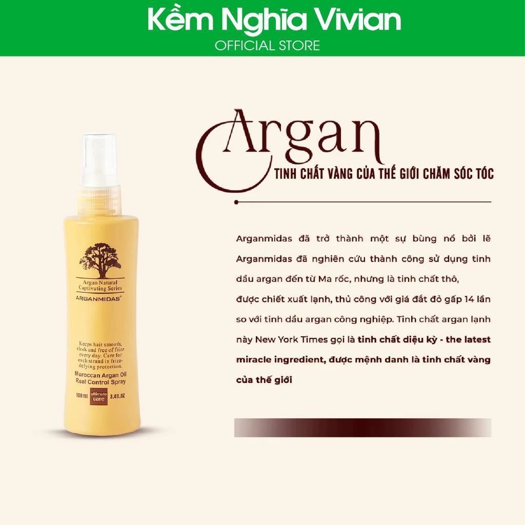  Xịt dưỡng gỡ rối, phục hồi hư tổn Arganmidas Real Control 100ml 