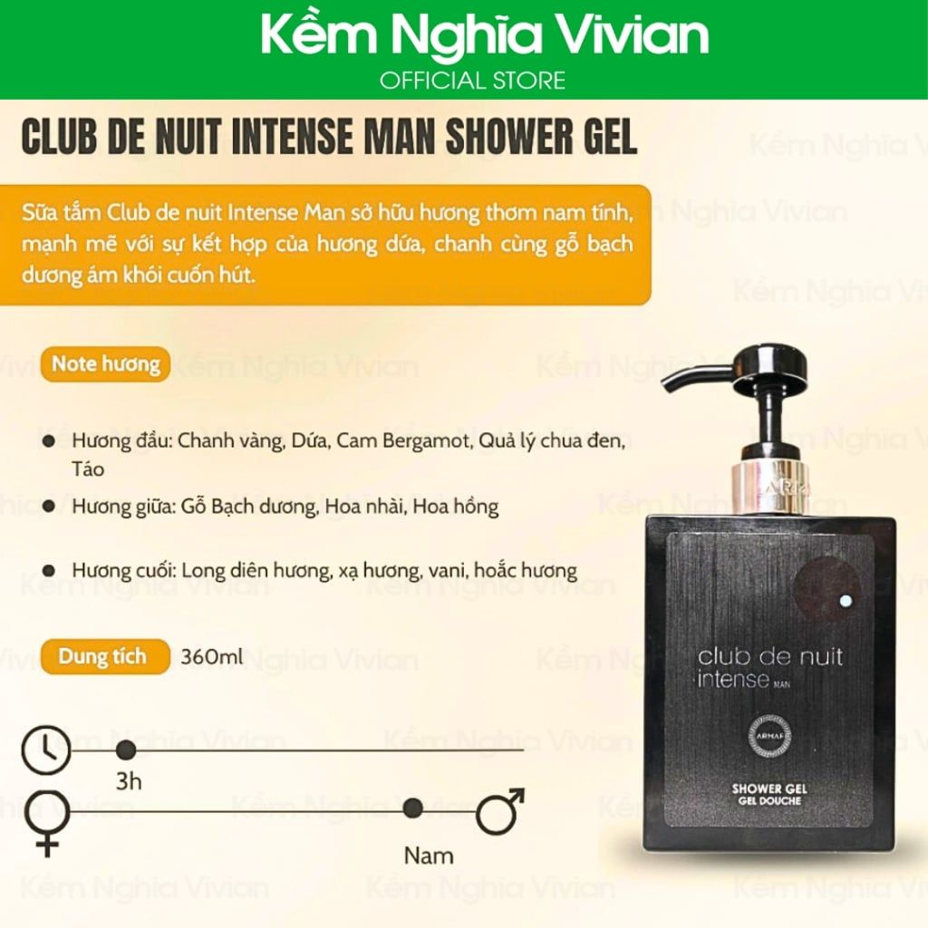  Sữa tắm nước hoa Armaf Club De Nuit 360ml 