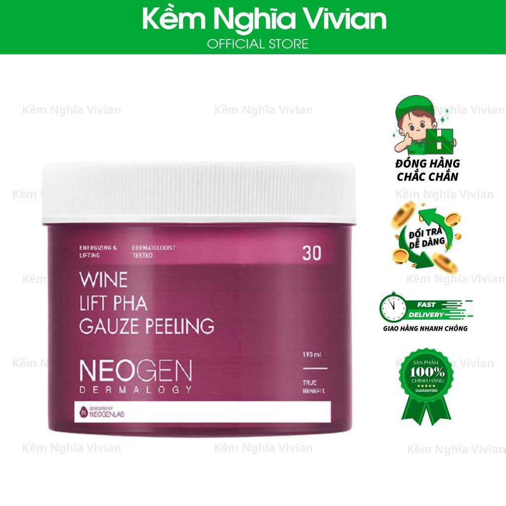  Toner Pad Tẩy Tế Bào Chết Rượu Vang Nâng Cơ Trẻ Hoá Da Neogen Dermalogy 