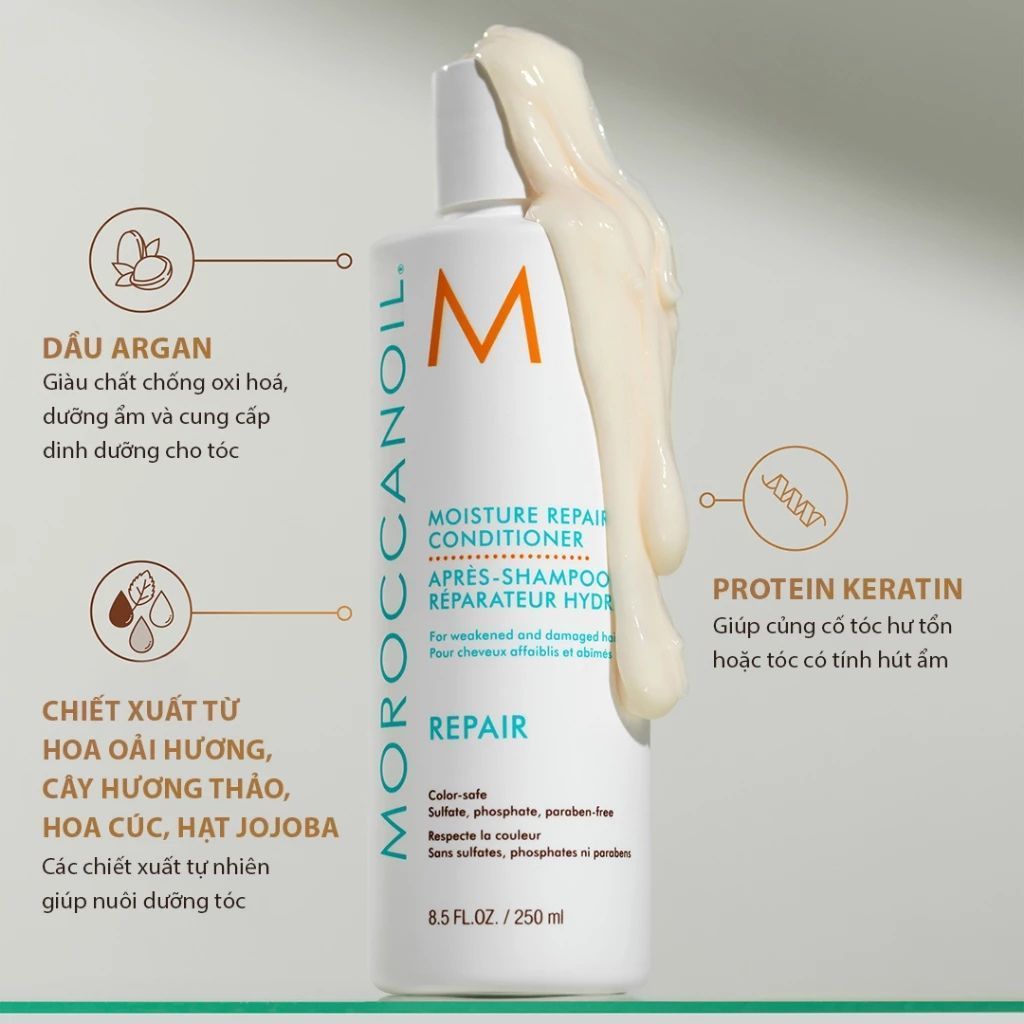  Bộ Gội, Xả Phục Hồi Độ Ẩm MOROCCANOIL Moisture Repair 500ml 