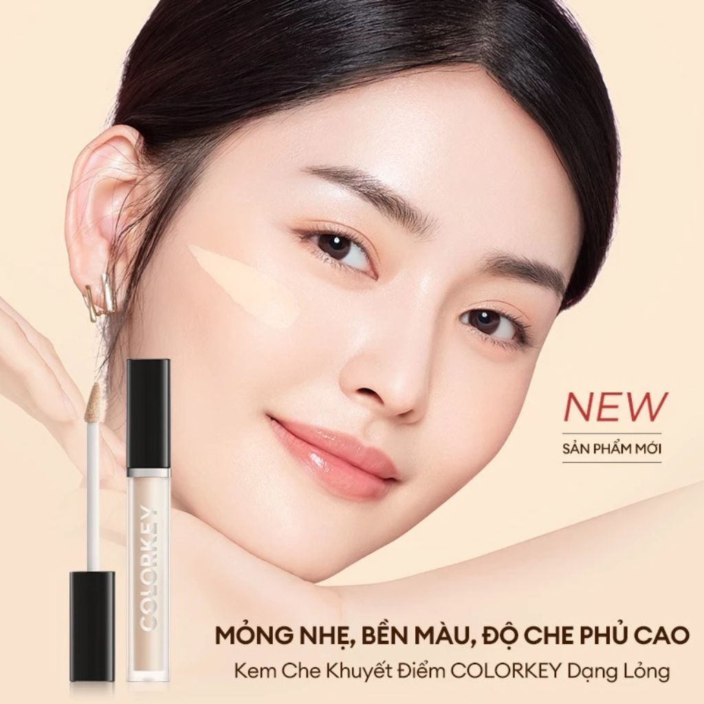  Kem Che Khuyết Điểm COLORKEY Dạng Lỏng, Mỏng Nhẹ, Che Phủ Cao 6ml 
