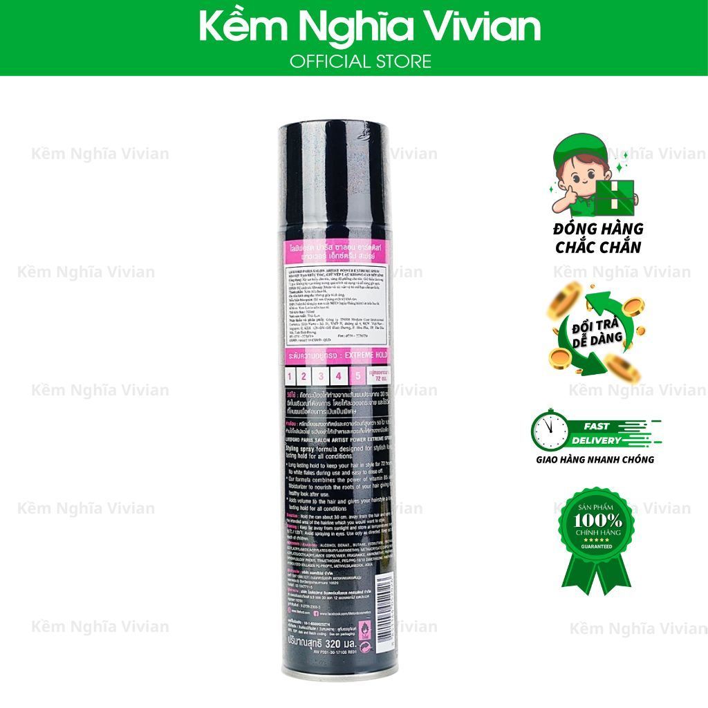  Keo xịt tóc Lifeford Salon Artist - 90ml, 320ml 