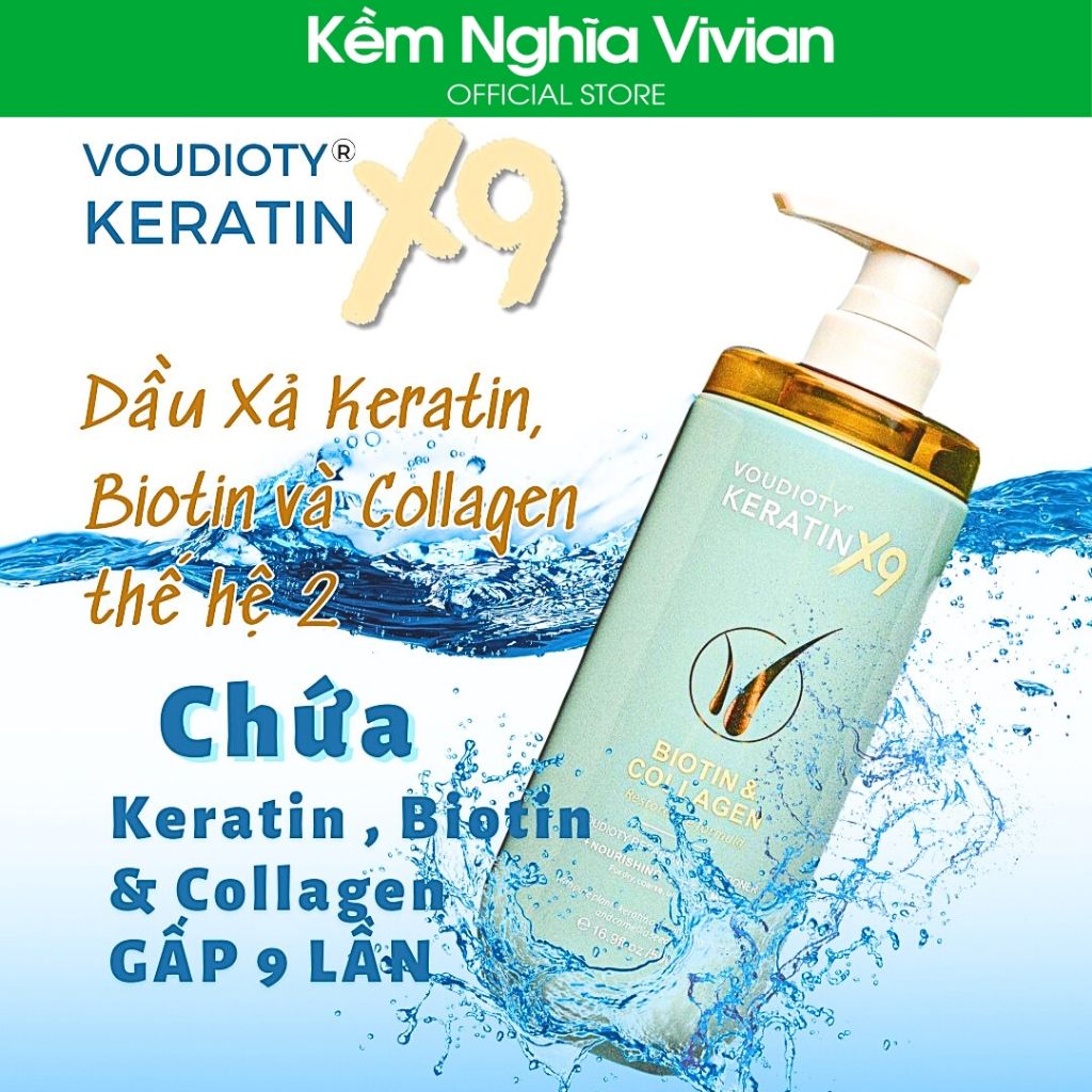  Gội xả phục hồi Voudioty Keratin X9 Biotin & Collagen 500ml (MP8979) 