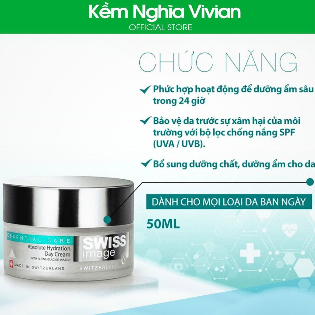  Kem dưỡng ẩm chống nắng ban ngày Swiss Image 50ml - Kem tái tạo da ban đêm Swiss Image 50ml 
