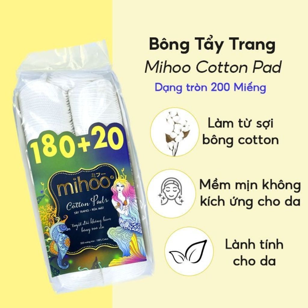  Bông tẩy trang Mihoo 150, 200 miếng 