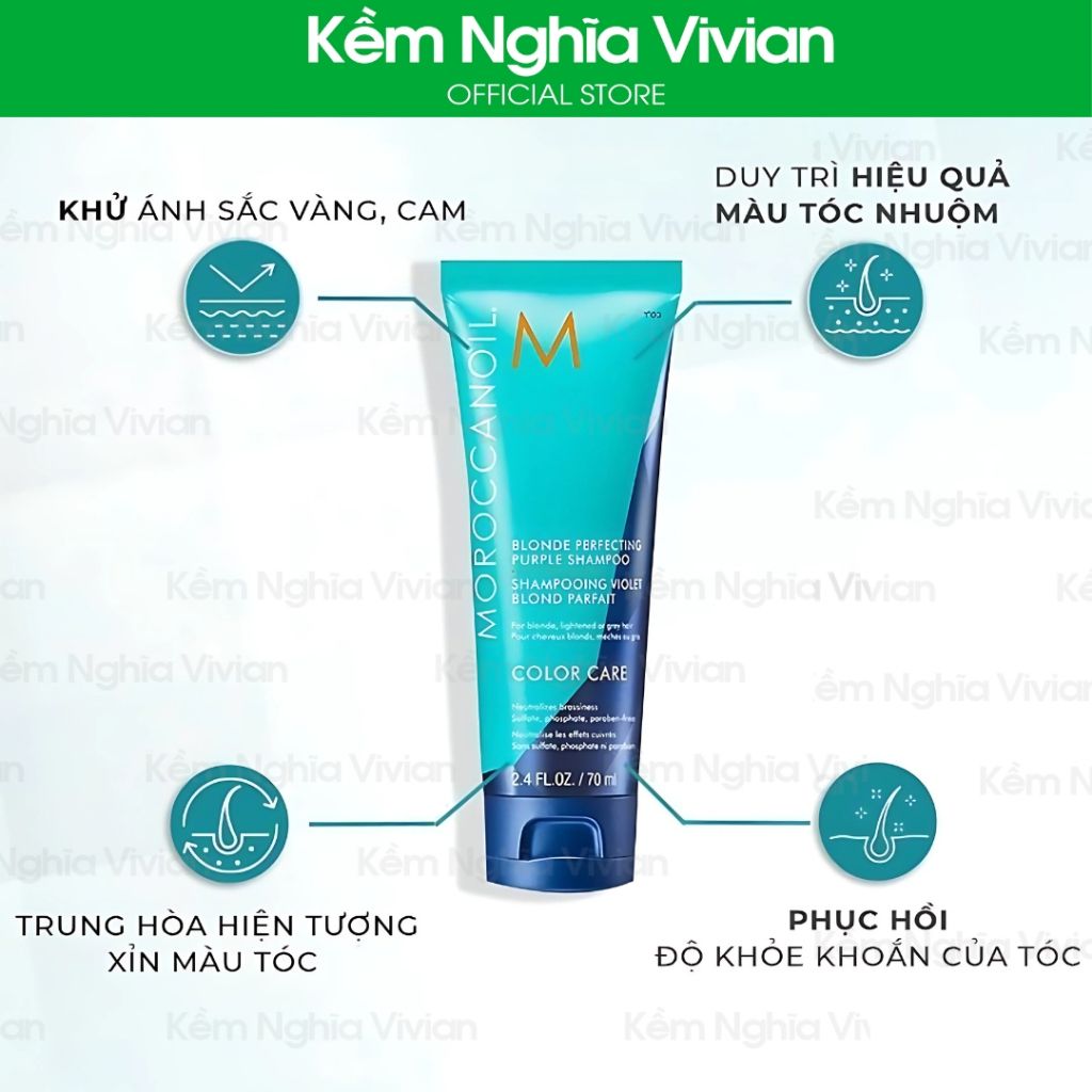  Dầu gội tím khử vàng Moroccanoil Blonde Perfecting Purple 200ml (MP9466) 