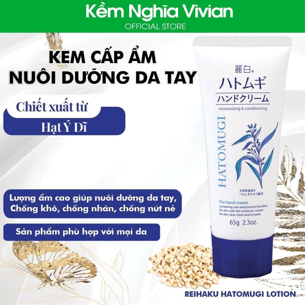  Kem Dưỡng Da Tay Hatomugi Moisturizing & Conditioning The Hand Cream 65g 