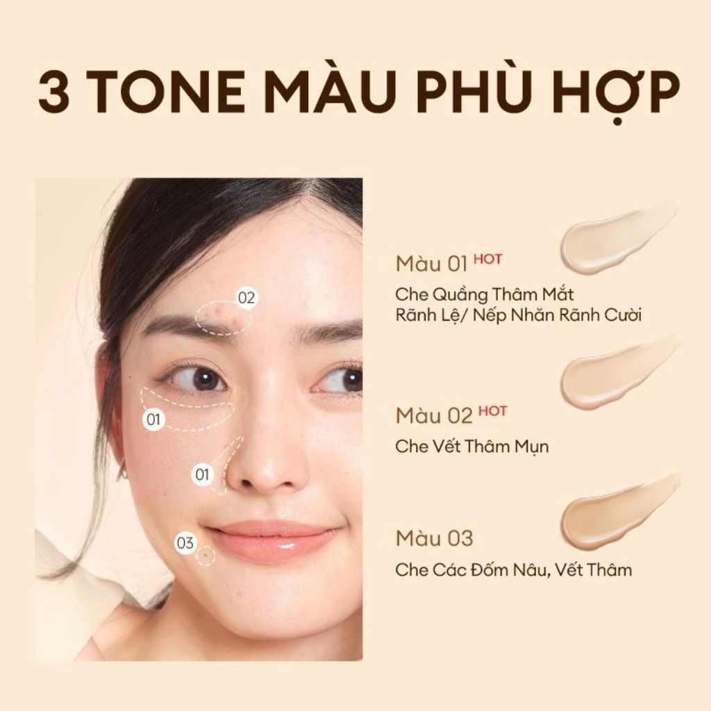  Kem Che Khuyết Điểm COLORKEY Dạng Lỏng, Mỏng Nhẹ, Che Phủ Cao 6ml 