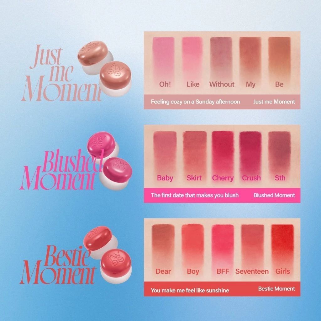  Son kem bùn và má hồng Fwee Blurry Pudding Pot 