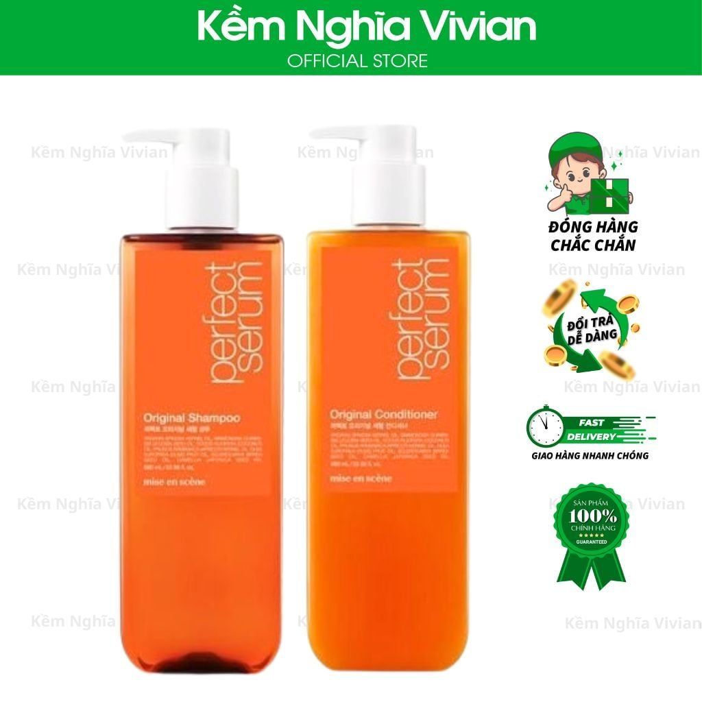  Gội xả phục hồi tóc hư tổn Miseen Scene Perfect Serum 680ml 