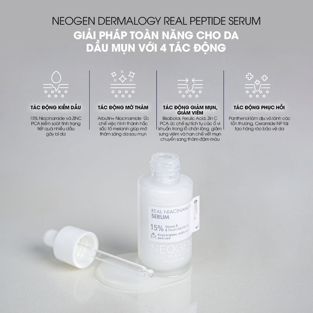  Serum 15% Niacinamide Neogen Kiềm Dầu, Giảm Mụn 30ml 