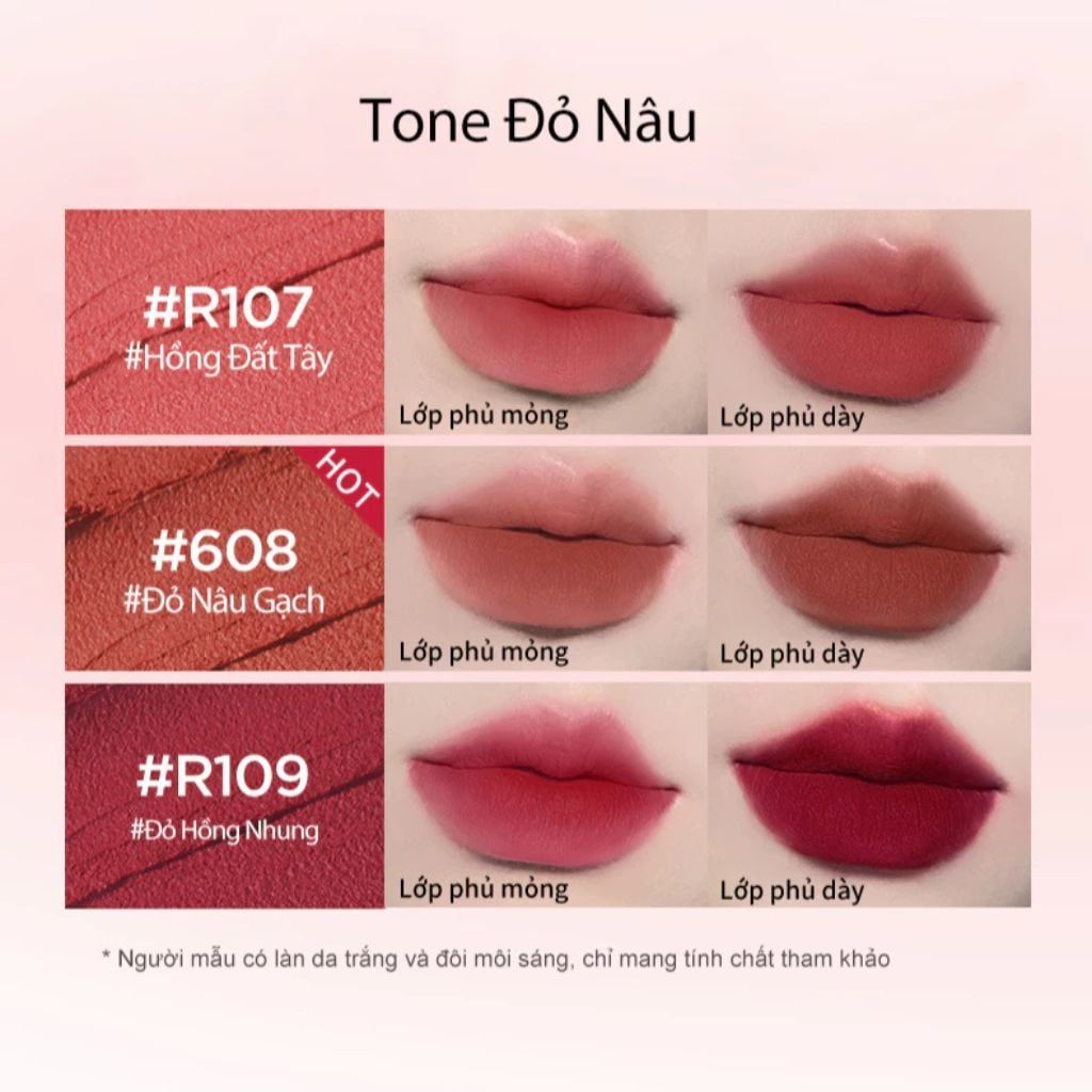  Son Kem Bùn COLORKEY Lip Mud Chất Son Mềm Mịn Che Vân Môi Tốt, Màu Sắc Thời Thượng 2g 