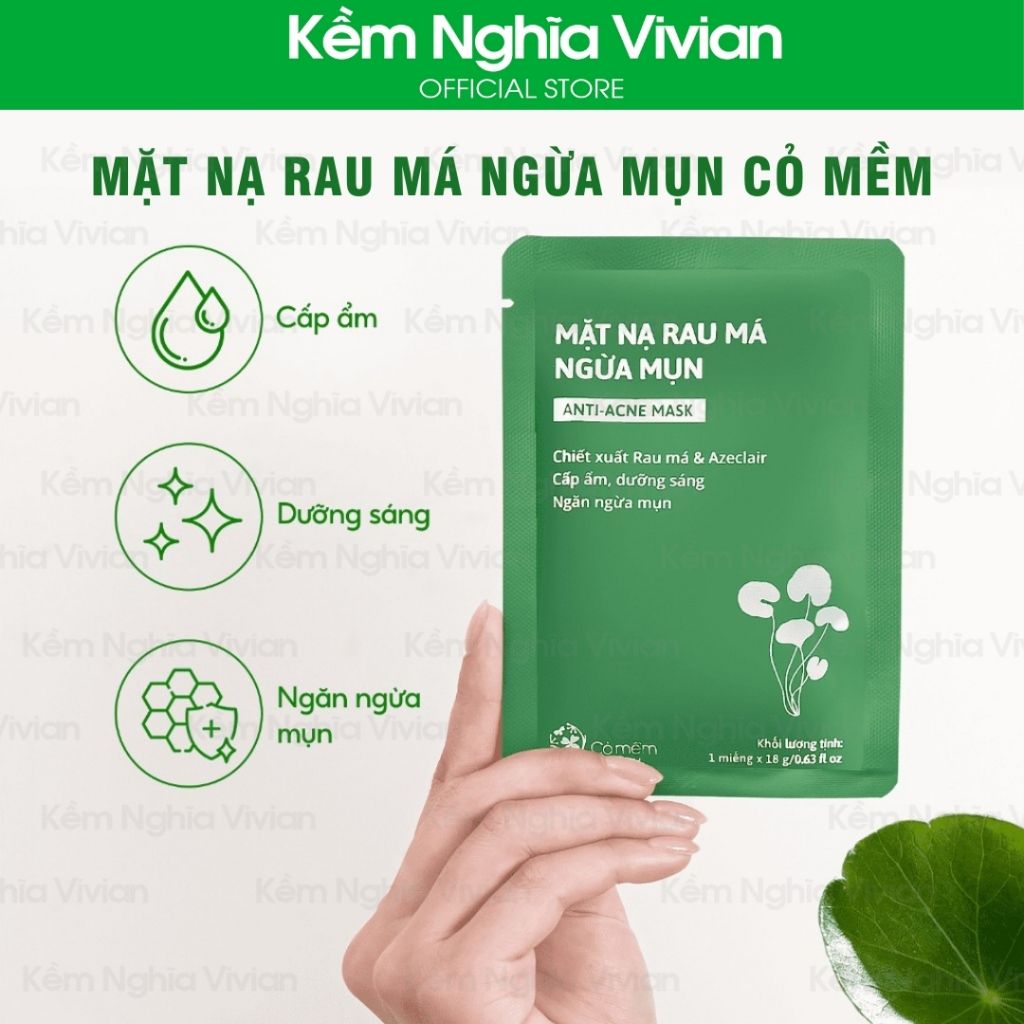  Mặt nạ Rau Má ngừa mụn Cỏ Mềm (MP9584) 