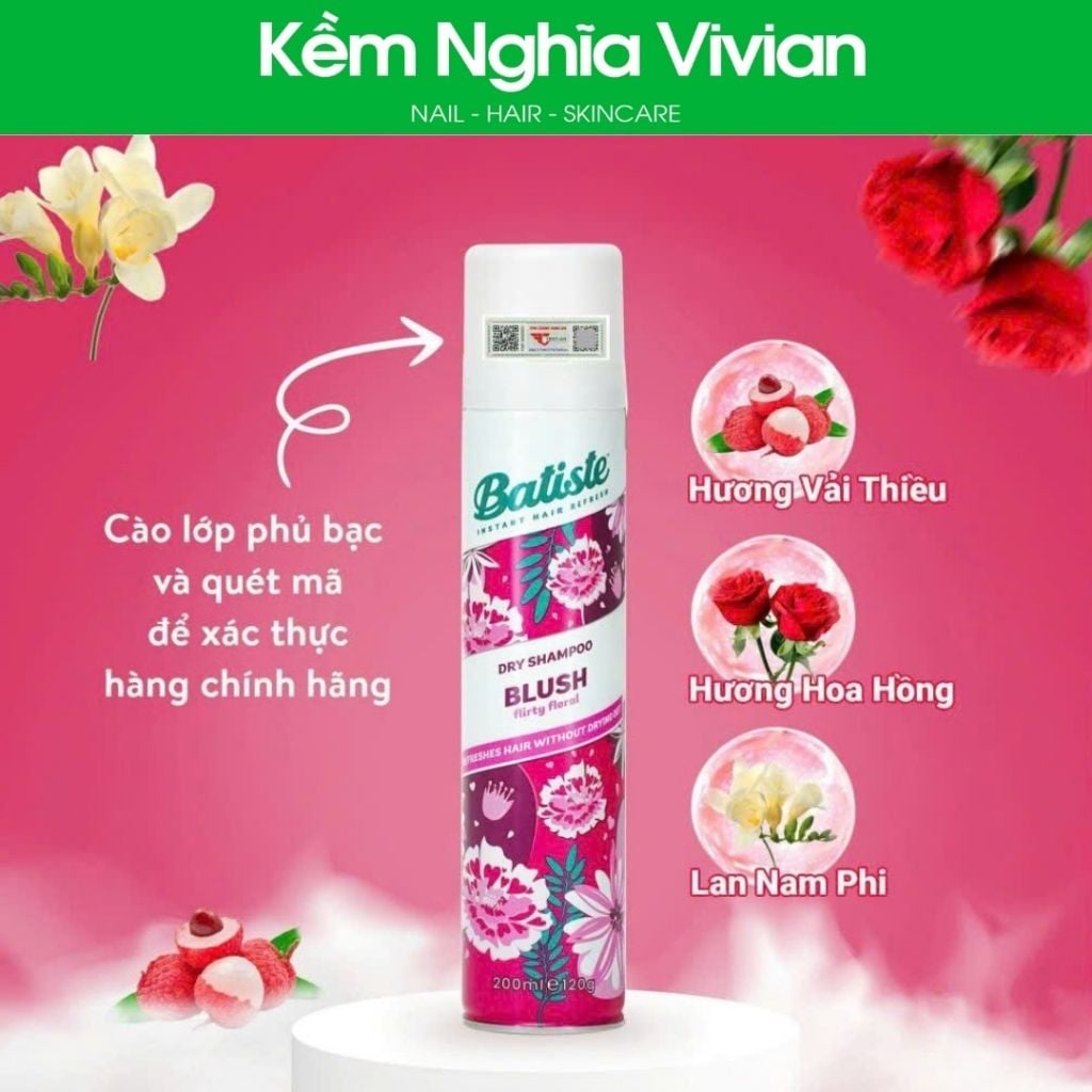  Gội khô Batiste 200ml (inbox để chọn mùi) 