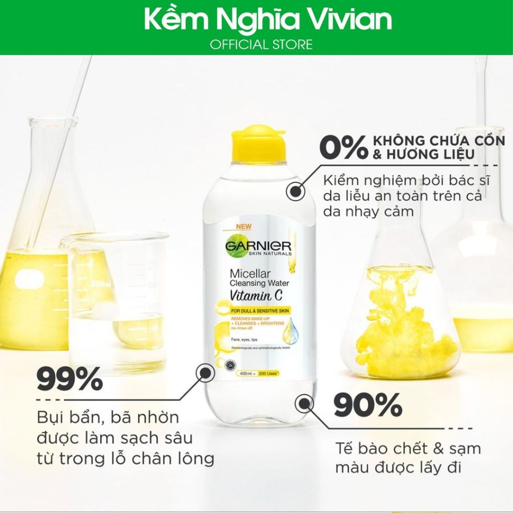 Nước tẩy trang Garnier Vitamin C làm sáng da 400ml 