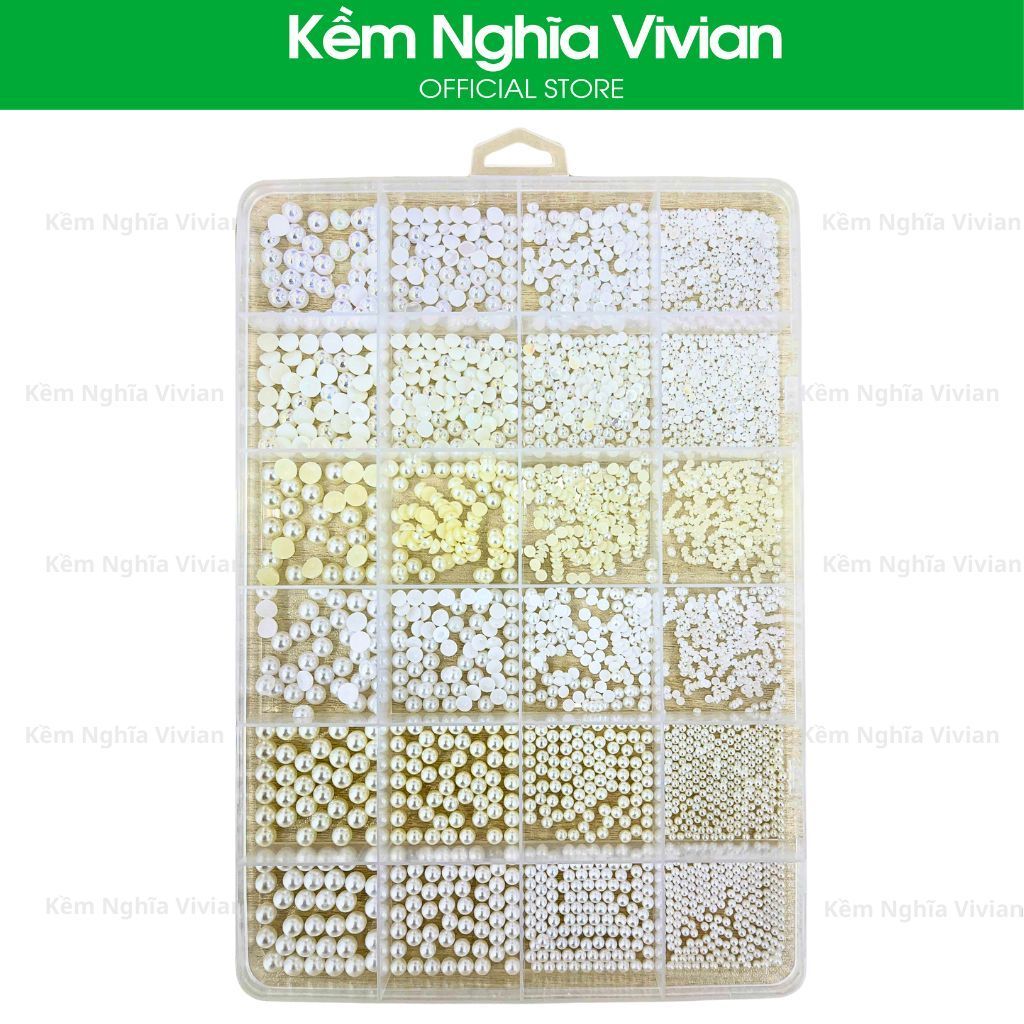 Hộp Trang Trí Hạt Bẹt 24 Ngăn 