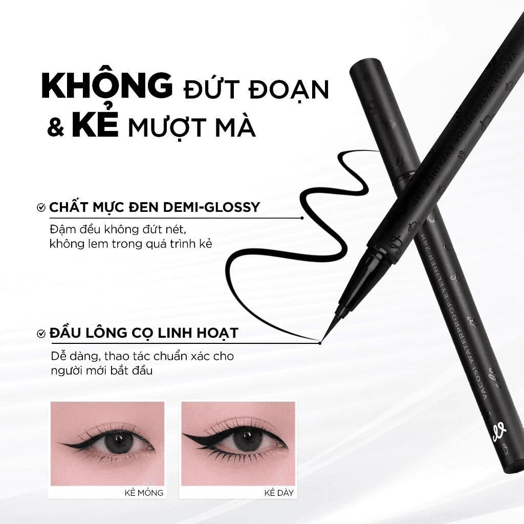 Bút kẻ mắt nước Vacosi 24h VM29 (bản mới) 
