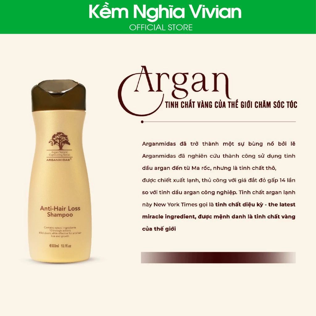  Dầu gội ngừa rụng, kích mọc tóc Arganmidas Anti-Hair Loss 300ml 