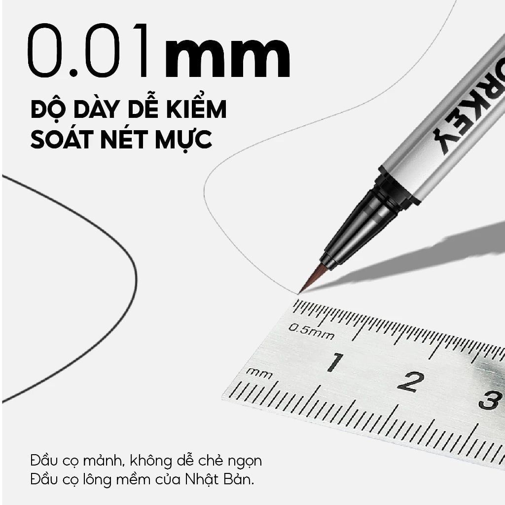  Bút Kẻ Mắt Nước COLORKEY Đầu Cọ Mảnh Không Dễ Chẻ Ngọn, Dễ Kiểm Soát 